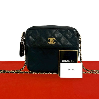 CHANEL シャネル マトラッセ ココマーク キャビアスキン ショルダーバッグ ブラック
67911