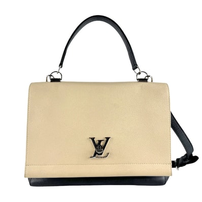 ルイ ヴィトン LOUIS VUITTON ハンドバッグ ショルダーバッグ ロックミーII レザー ベージュ/ブラック シルバー レディース M50252【中古】 z9368