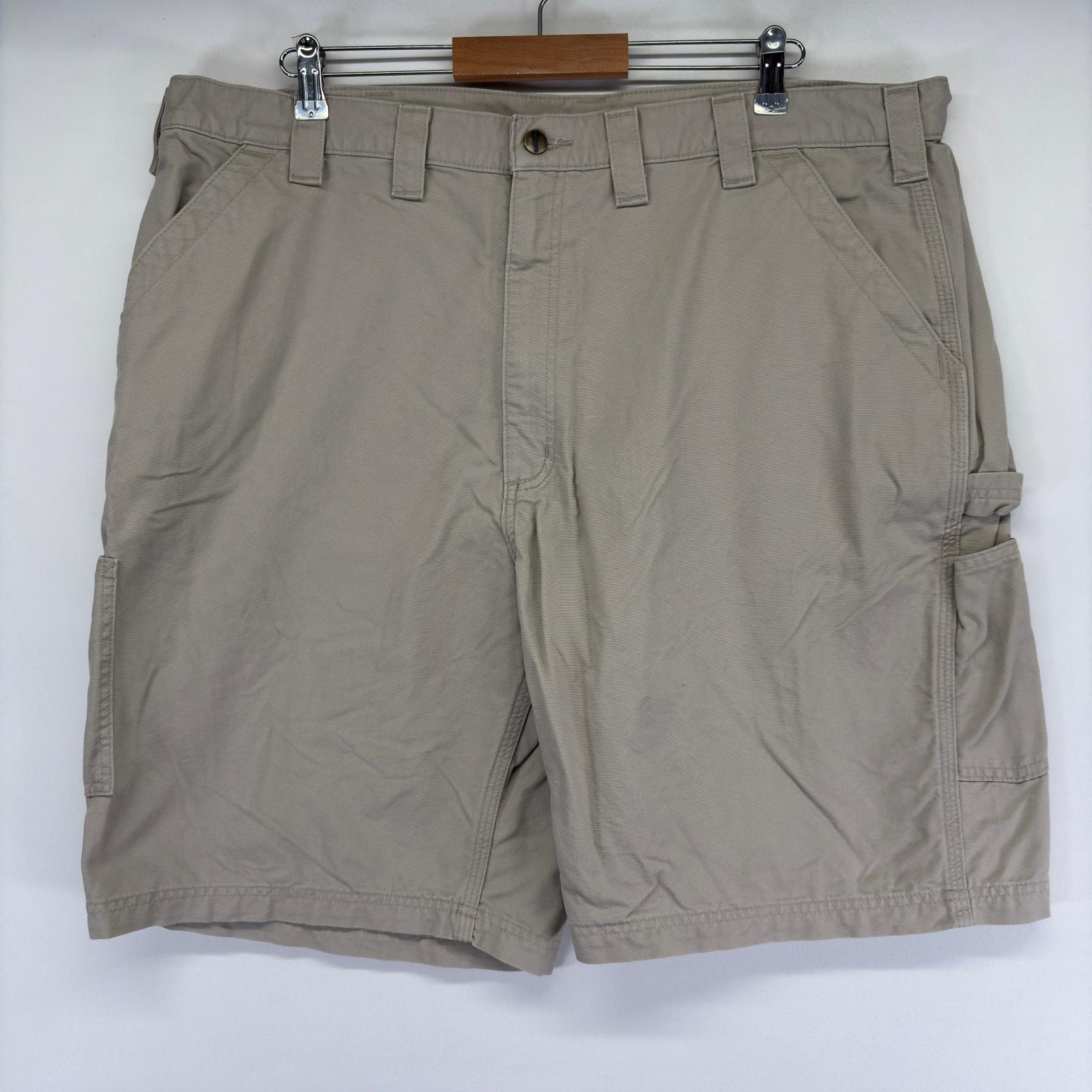古着 カーハート Carhartt ダック パンツ ペインターパンツ ワーク ワンポイントロゴ ハーフパンツ ショート w44  ベージュ系 メンズ