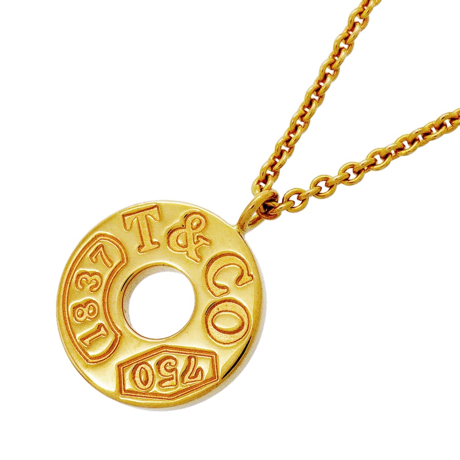 【6jhb0125】ティファニー ネックレス 1837/サークル K18YG イエローゴールド【中古】レディース