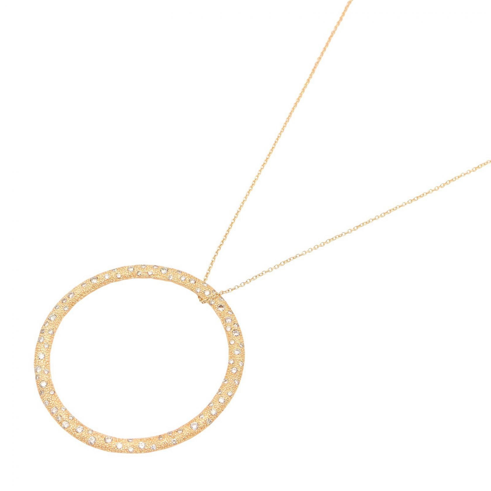 ティファニー TIFFANY&CO ダイヤ ハマードサークル ラージ ネックレス ネックレス ジュエリー K18(イエローゴールド) ダイヤモンド レディース クリア系 / ゴールド系 【中古】