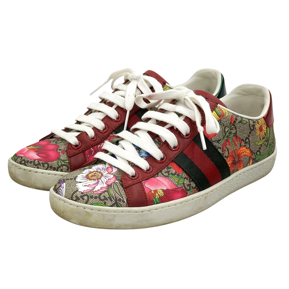 グッチ GGブルームス エース スニーカー シューズ レディース ブラウン 36 433900 36