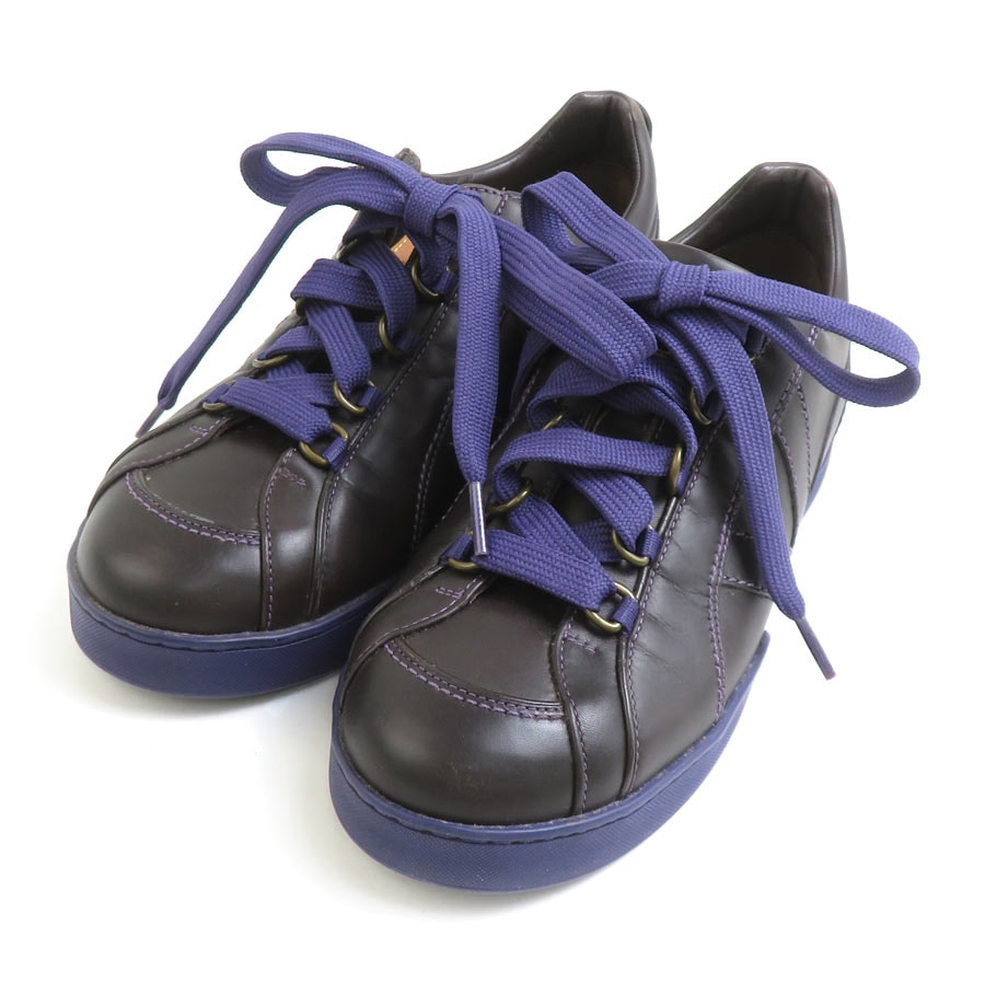 LOUIS VUITTON ルイ ヴィトン スニーカー ダークブラウン/パープル 14057 メンズ【中古】 e60261i やや傷や汚れあり】ルイ ヴィトン LOUIS VUITTON スニーカー レザー