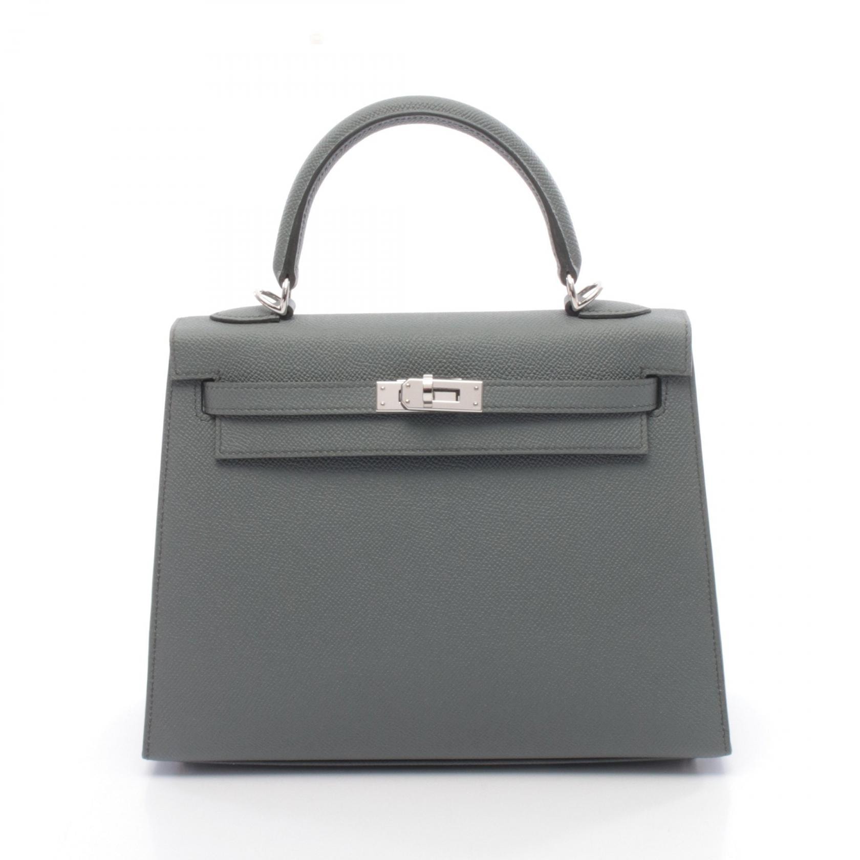 エルメス HERMES ケリー25 ハンドバッグ バッグ レザー ヴォーエプソン ヴェールアマンド D刻印(2019年製造) レディース グリーン系 【中古】