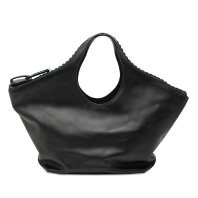 バレンシアガ メガジップ ハンドバッグ 656078 ブラック レザー レディース BALENCIAGA 【中古】