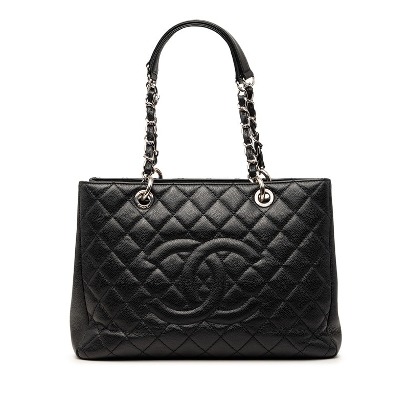 シャネル マトラッセ ココマーク チェーントートバッグ ハンドバッグ ブラック キャビアスキン レディース CHANEL 【中古】