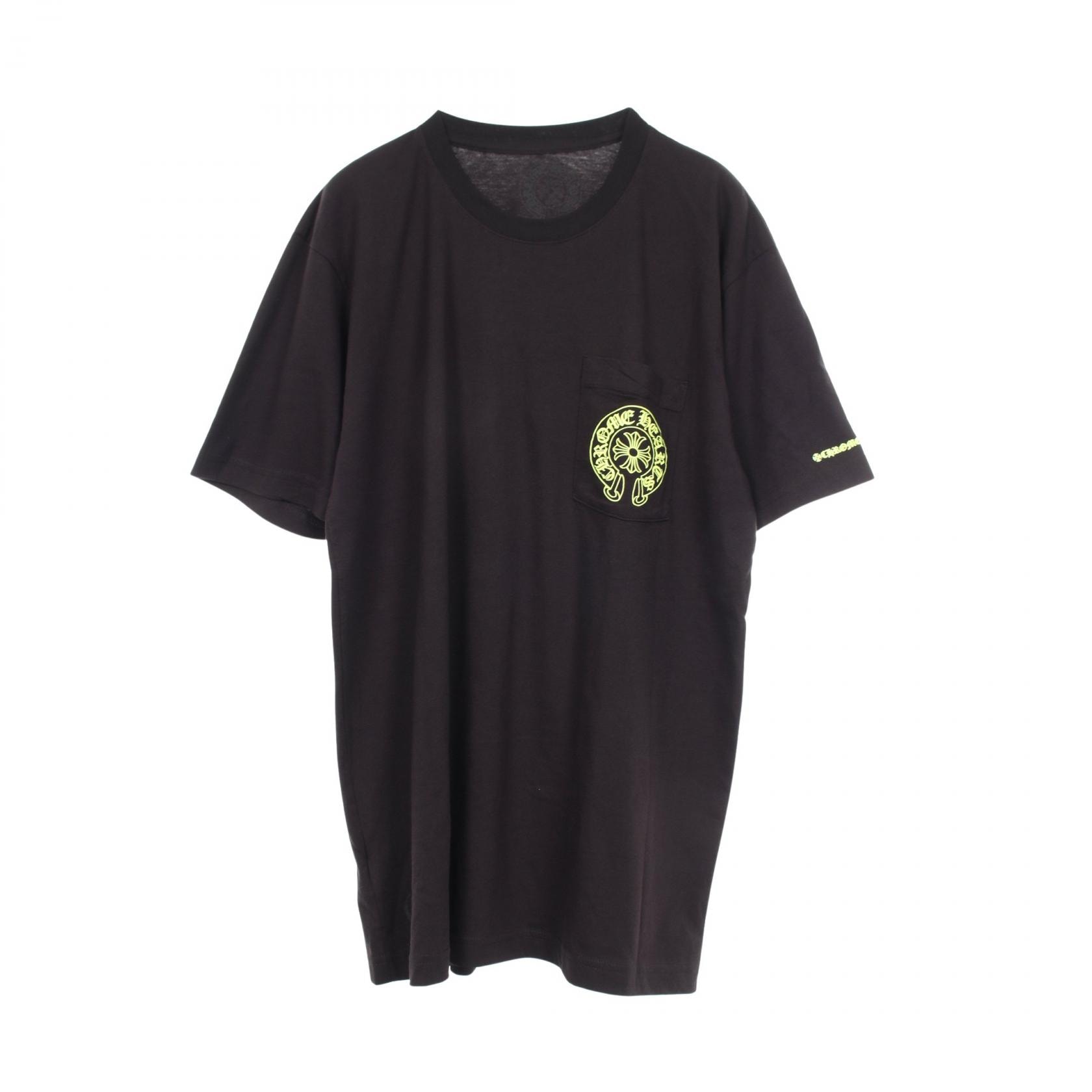 クロムハーツ CHROME HEARTS ホースシュー ネオンプリント 半袖Tシャツ 衣料品 トップス コットン メンズ ブラック系 【中古】