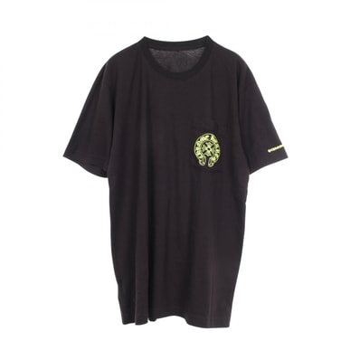 クロムハーツ CHROME HEARTS ホースシュー ネオンプリント 半袖Tシャツ 衣料品 トップス コットン メンズ ブラック系 【中古】