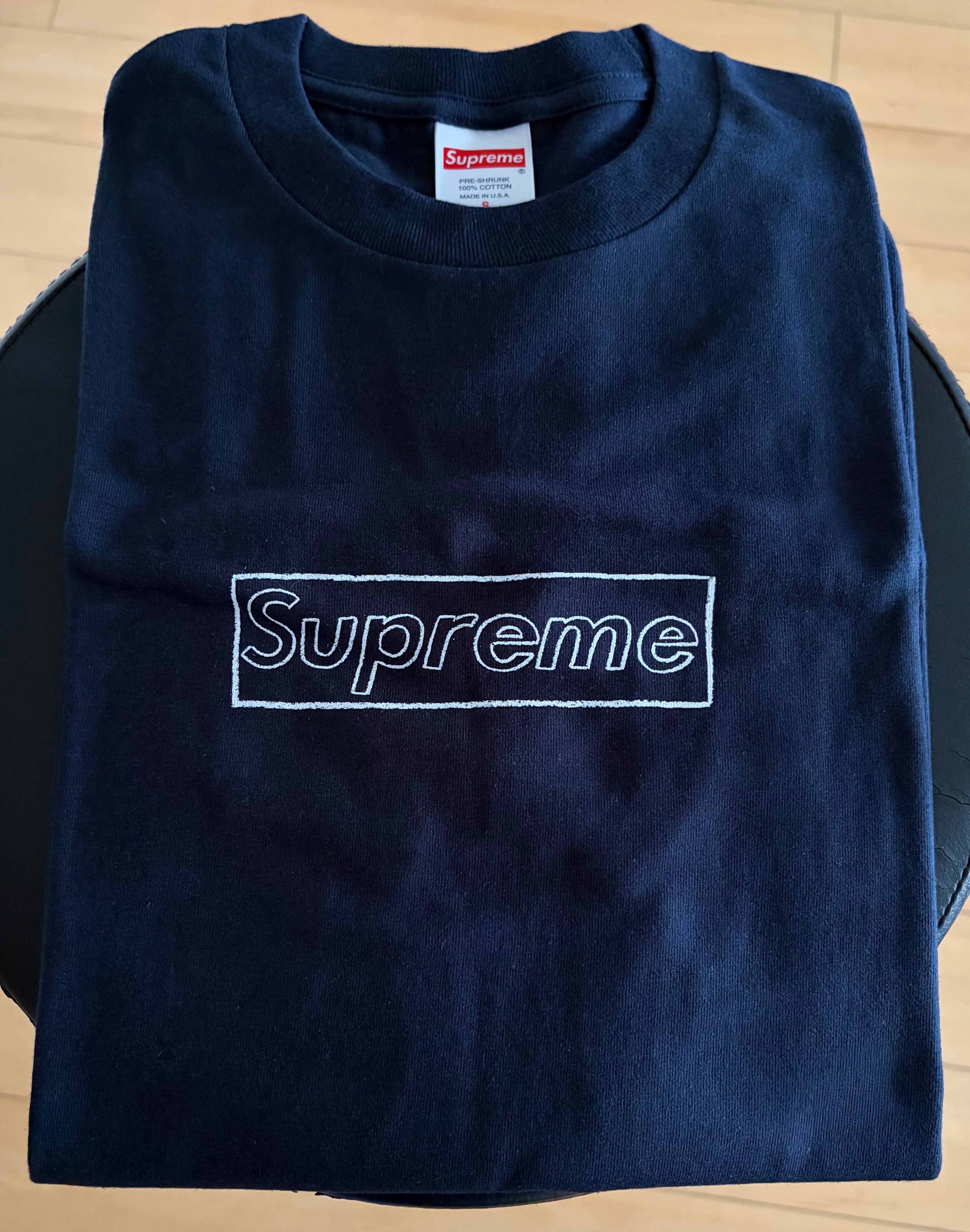 Supreme KAWS Chalk Logo Tee "Navy"