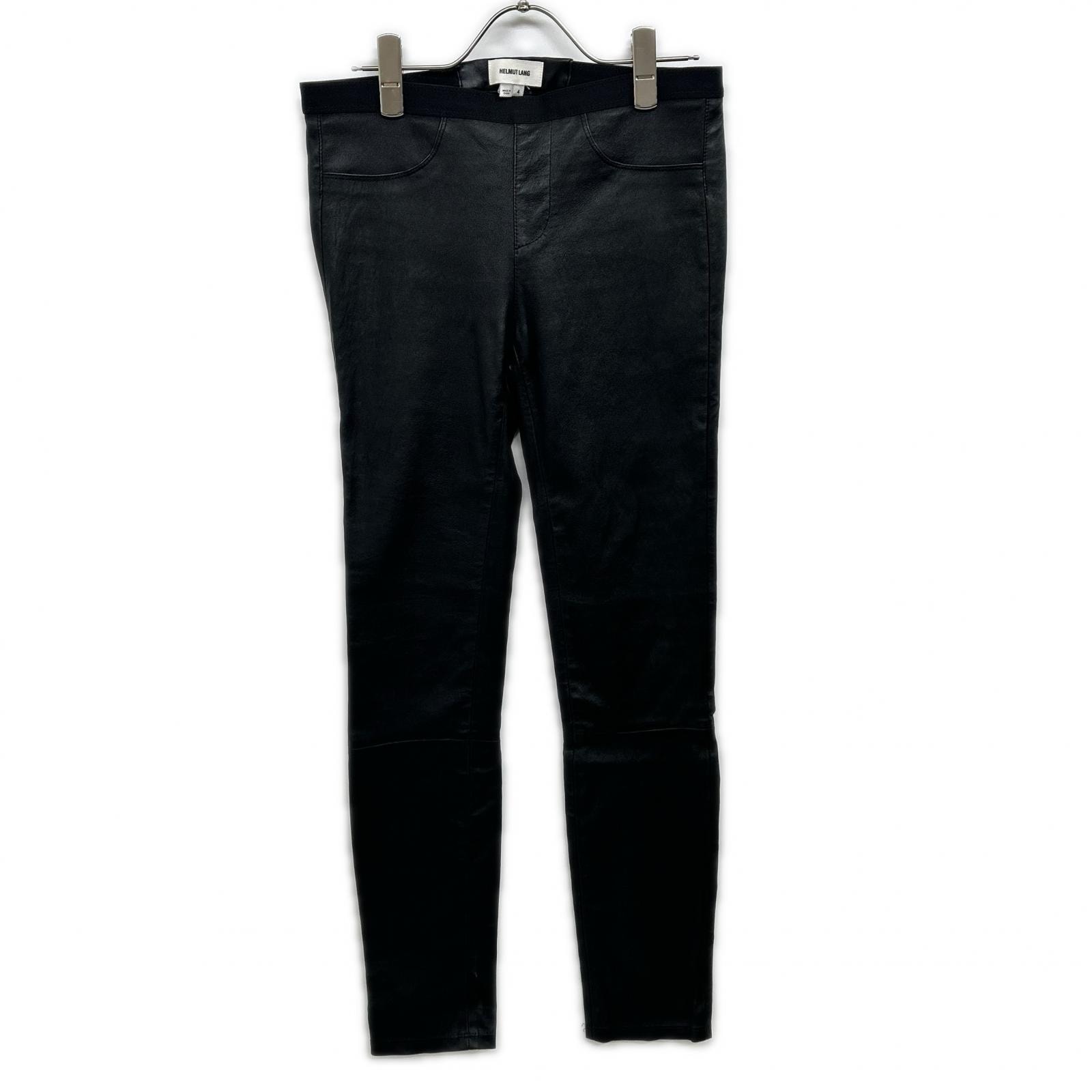 ヘルムートラング ブラック シープスキン レザースキニーパンツ 4