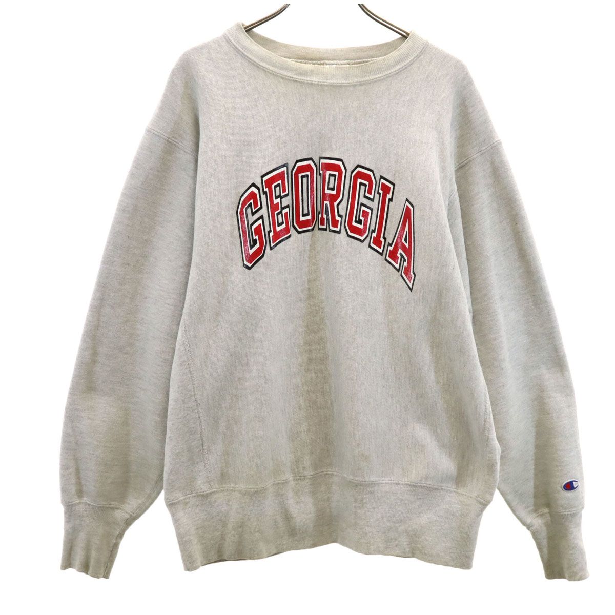 Champion チャンピオン 90s USA製 リバースウィーブ オールド 刺繍タグ 長袖 スウェット トレーナー L グレー 裏起毛