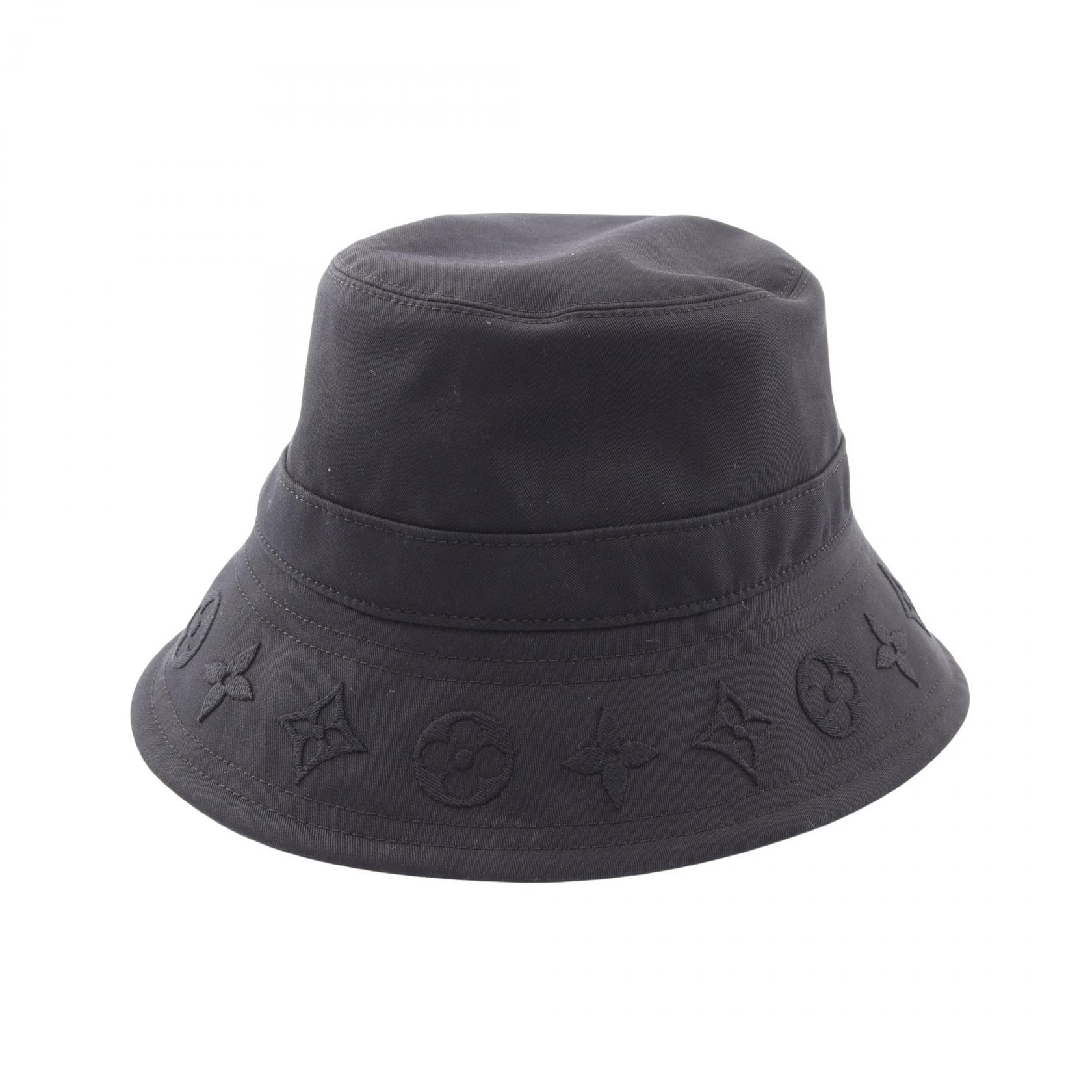 ルイ・ヴィトン LOUIS VUITTON LVフィリグラム バケット ハット 帽子 コットン レディース ブラック系 M7286M 【中古】