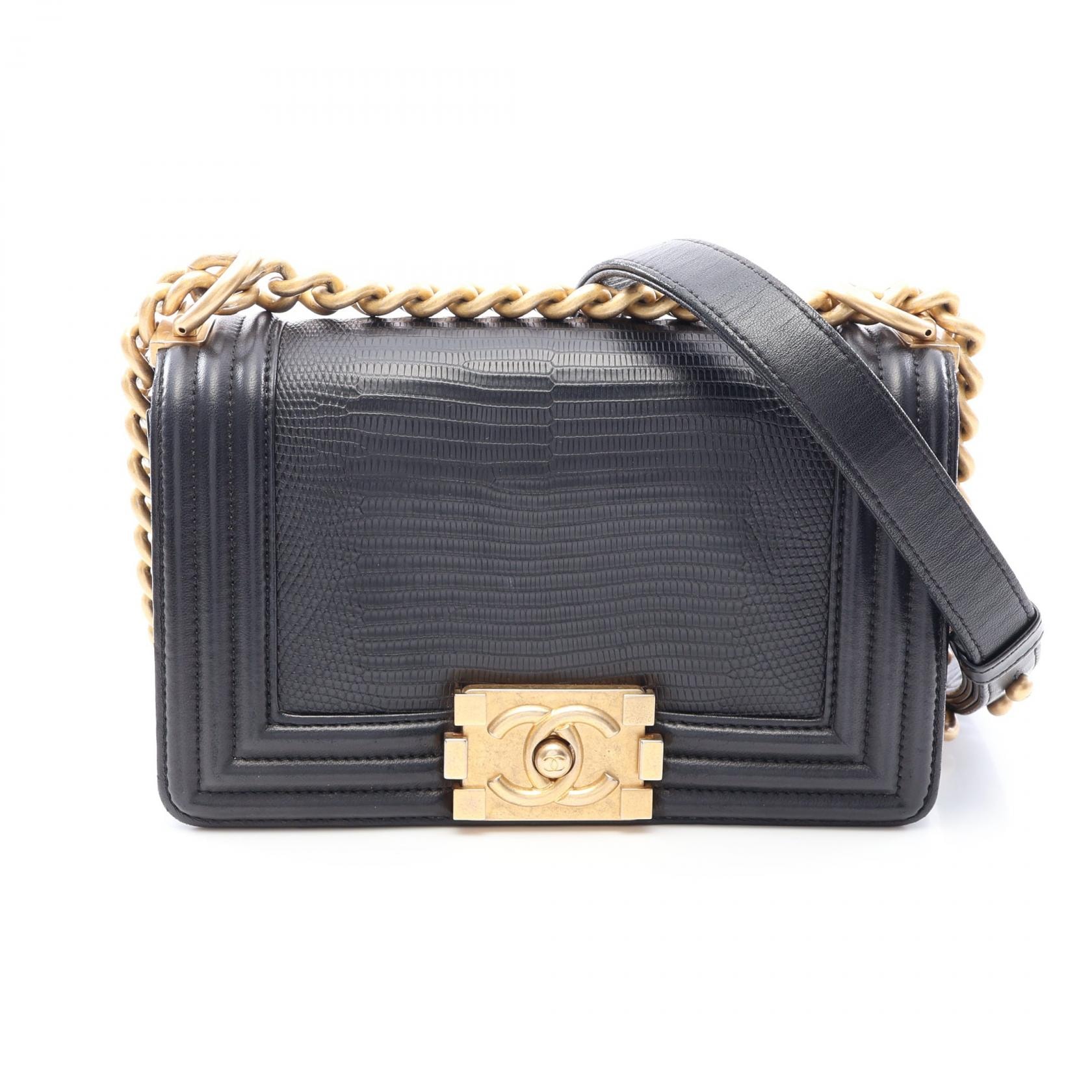 シャネル CHANEL ボーイシャネル スモール ショルダーバッグ バッグ レザー レディース ブラック系 A67085 【中古】