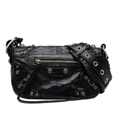 バレンシアガ ル カゴール XS ショルダーバッグ 719082 ブラック レザー レディース BALENCIAGA 中古