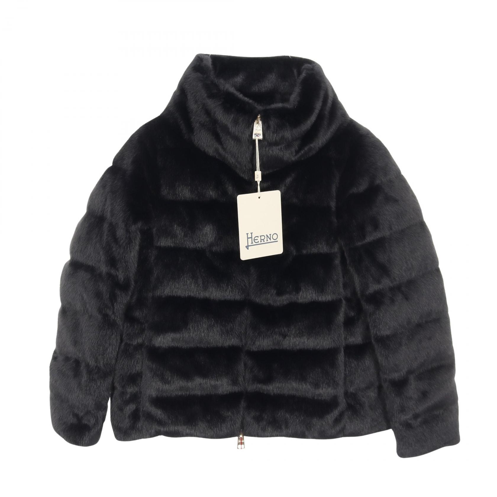 ヘルノ Herno エコファー ダウンジャケット 衣料品 アウター ポリエステル レディース ブラック系 PI001935D12630930040 【新品】