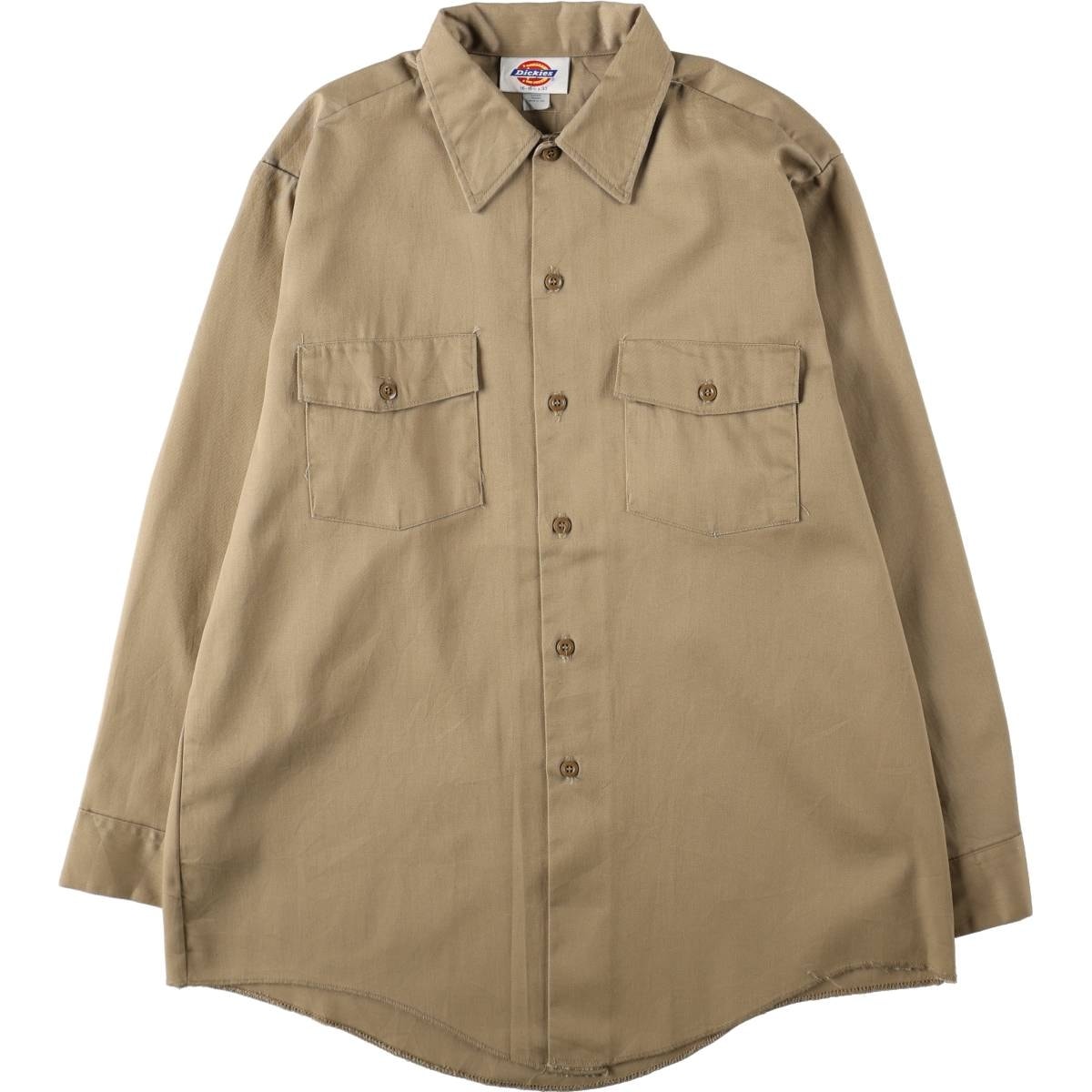 古着 80~90年代 ディッキーズ Dickies 長袖 ワークシャツ USA製 メンズL相当 ヴィンテージ/eaa668007