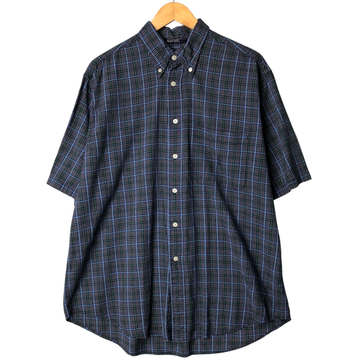 古着 90年代 ノーティカ NAUTICA シアサッカー 半袖 ボタンダウン チェックシャツ メンズL相当 ヴィンテージ/eaa581861