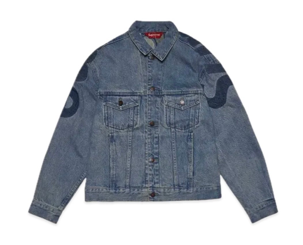 Supreme Inset Logo Denim Trucker Jacket "Blue"