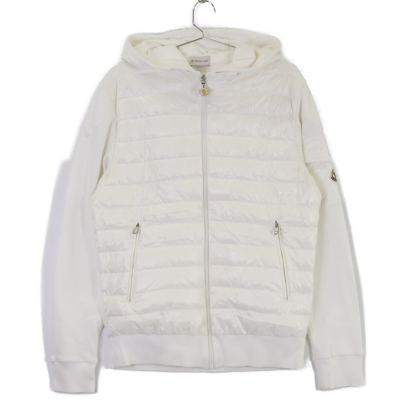 モンクレール H10918G00009 MAGLIA CON CAPPUCCIO スウェット切替 フーディダウンジャケット S