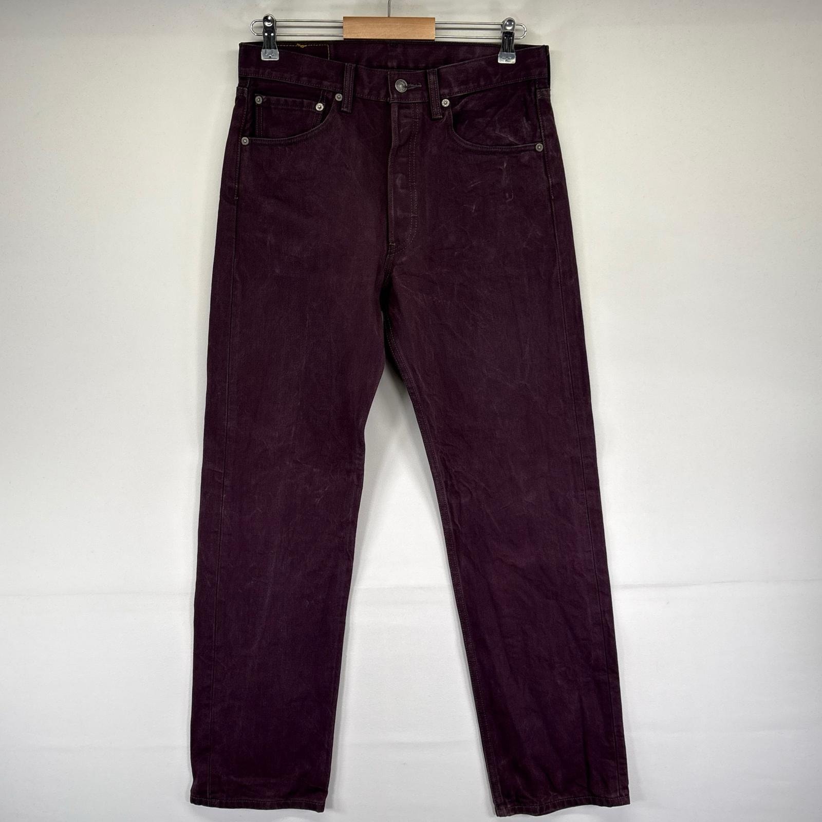 古着 リーバイス Levi's デニム パンツ 501 ジーパン カラーデニム ボタンフライ ストレート W32×L34  パープル系 メンズ