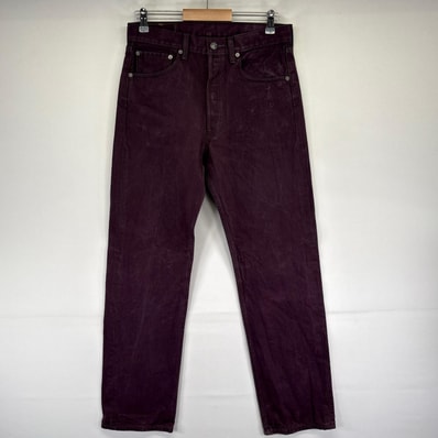 古着 リーバイス Levi's デニム パンツ 501 ジーパン カラーデニム ボタンフライ ストレート W32×L34 パープル系 メンズ
