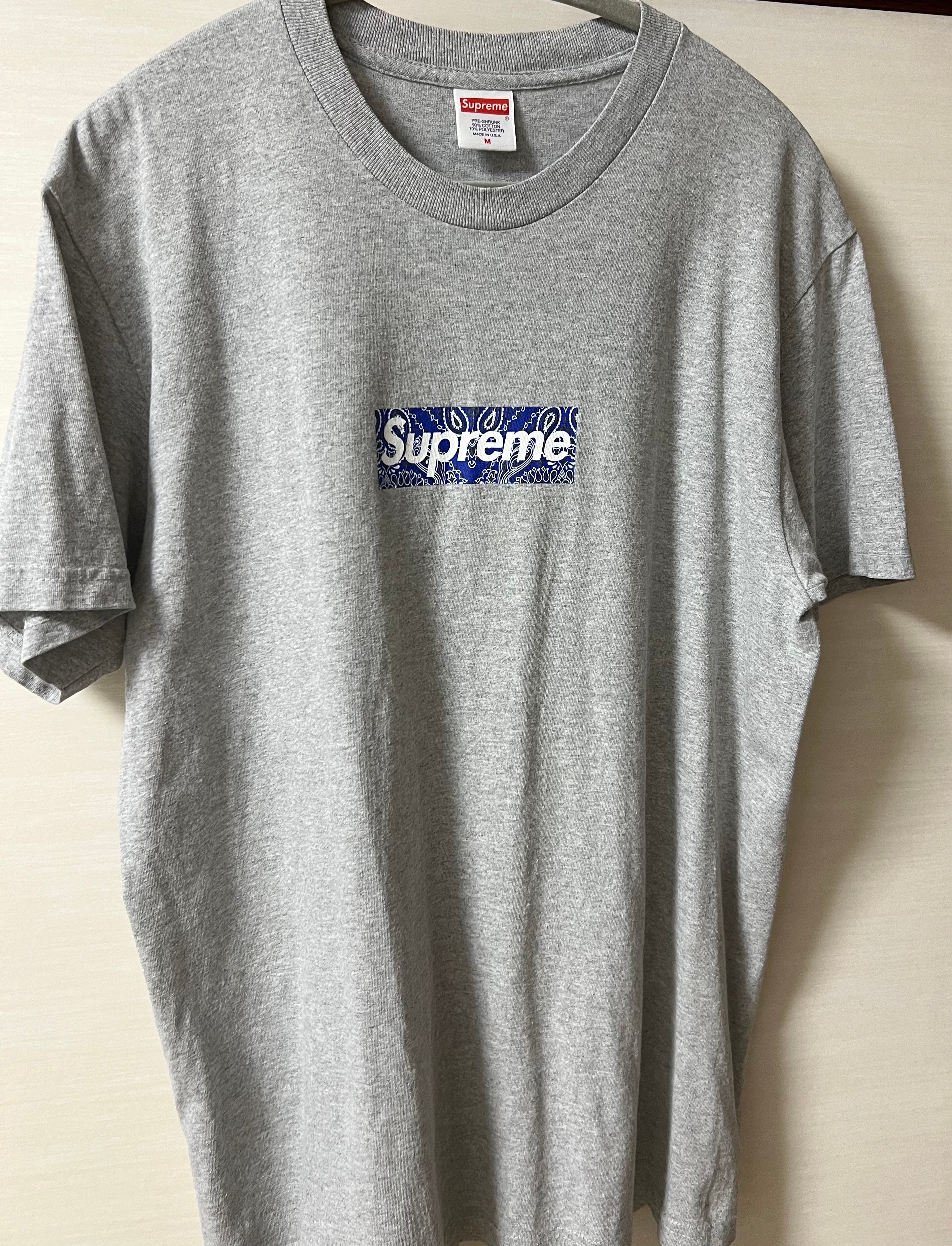シュプリーム バンダナ ボックス ロゴ Tシャツ "グレー"