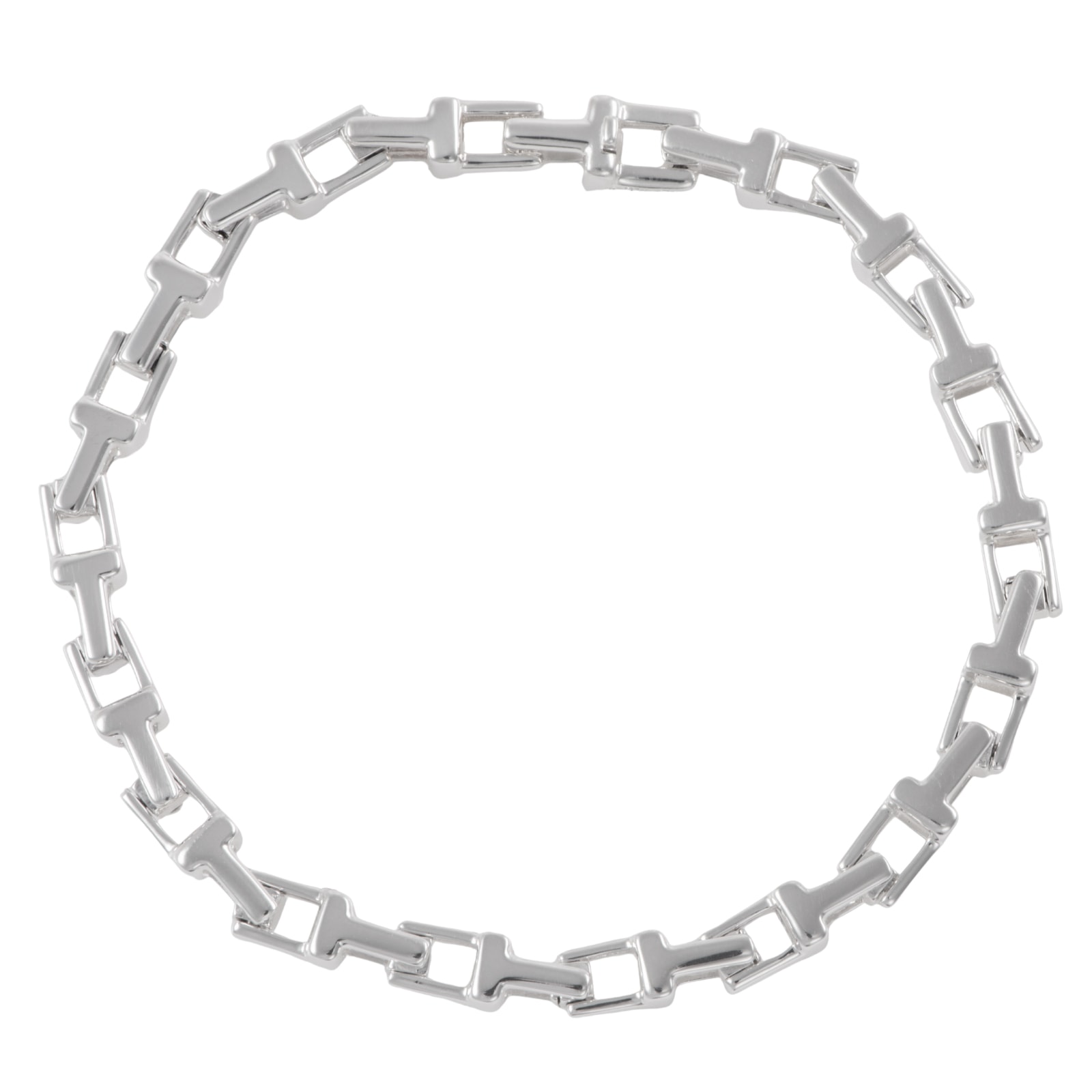 TIFFANY&Co. ティファニー ティファニーT ナロー チェーン ブレスレット スターリングシルバー シルバー【中古】