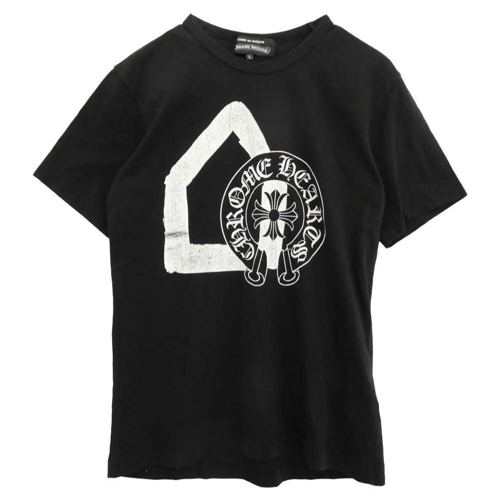 CHROME HEARTS クロムハーツ(原本無) Tシャツ ZI-T002 Dover Street Market ドーバーストリートマーケット ホースシューロゴ 半袖 Tシャツ ブラック系 L【中古】