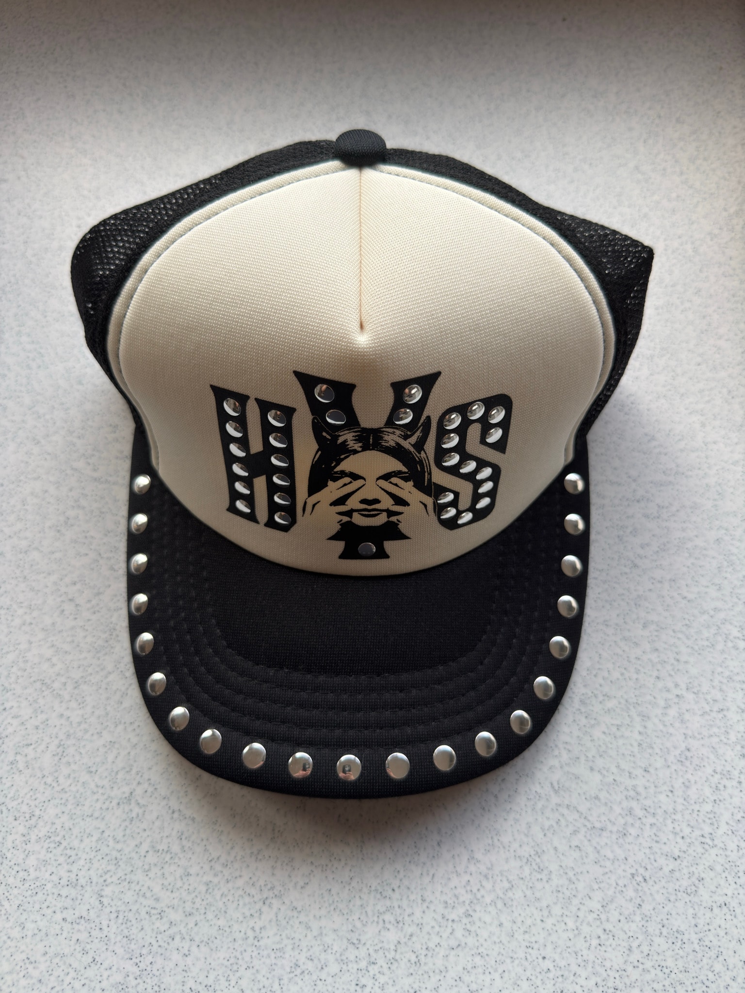 HYSTERIC GLAMOUR See No Evil Studded Mesh Cap "Black"