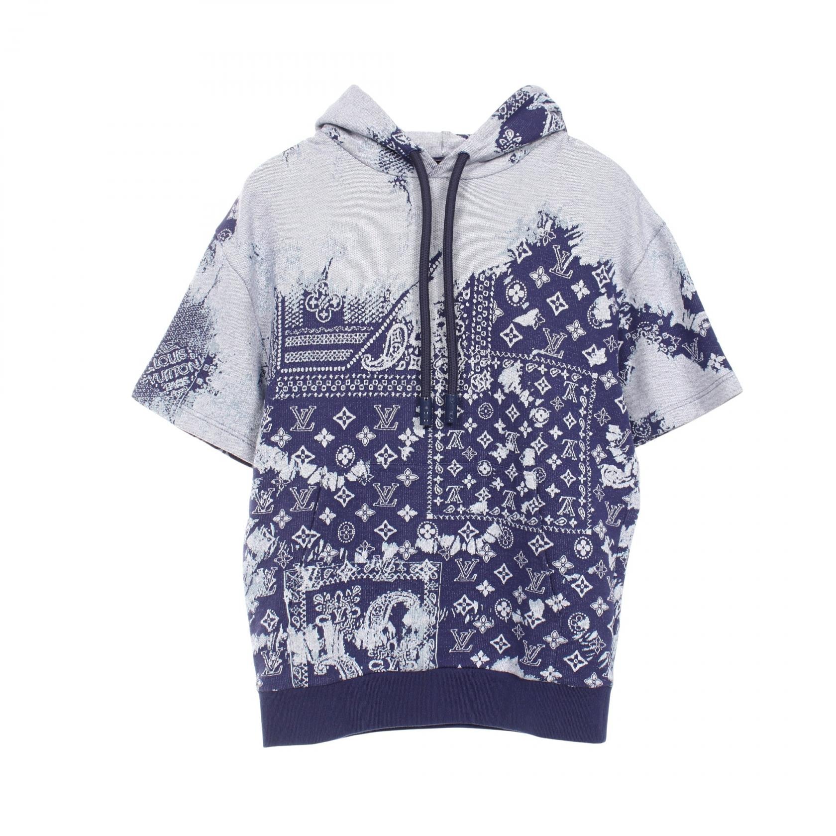 ルイ・ヴィトン LOUIS VUITTON モノグラムバンダナ パーカー 衣料品 トップス コットン メンズ ブルー系 【中古】