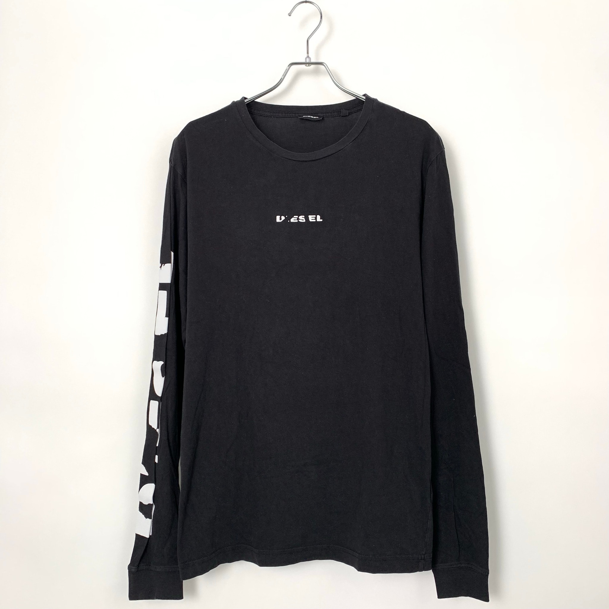 DIESEL LOGO PRINT L/S TEE Black