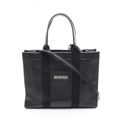 バレンシアガ BALENCIAGA HARDWARE TOTE ハードウェア トートバッグ バッグ レザー レディース ブラック系 【中古】