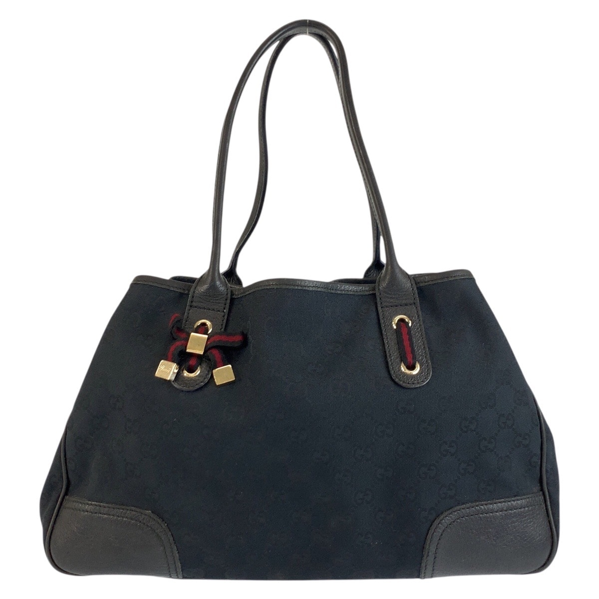 美品 GUCCI グッチ プリンシー ブラック 黒 ゴールド金具 GGキャンバス レザー/ トートバッグ ショルダーバッグ 603338 【中古】