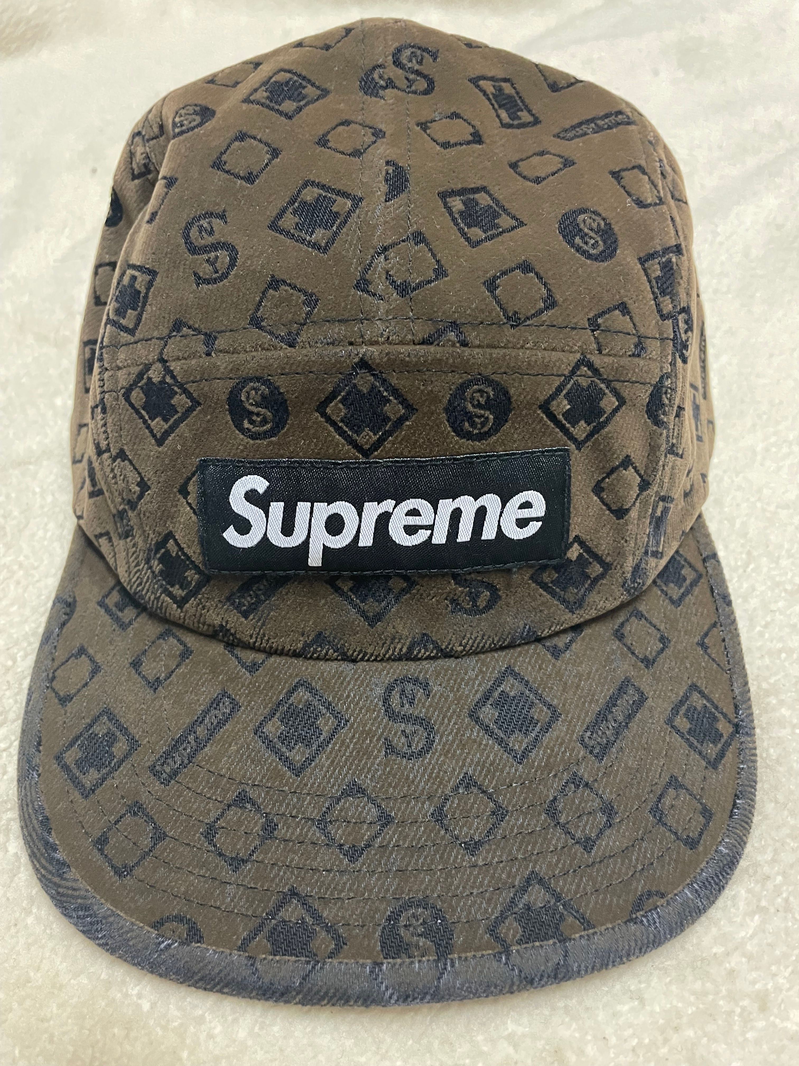 Supreme Flocked Denim Camp Cap "Black"