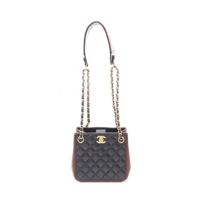 シャネル CHANEL マトラッセ スモール バケット ショルダーバッグ バッグ ラムスキン(羊革) レディース ブラック系 / ブラウン系 【中古】