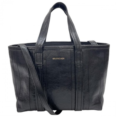 BALENCIAGA バレンシアガ ハンドバッグ バルベス スモール 2WAY ショルダーバッグ 斜め掛け 671404 レザー ブラック 黒 シルバー金具 レディース【中古品】
