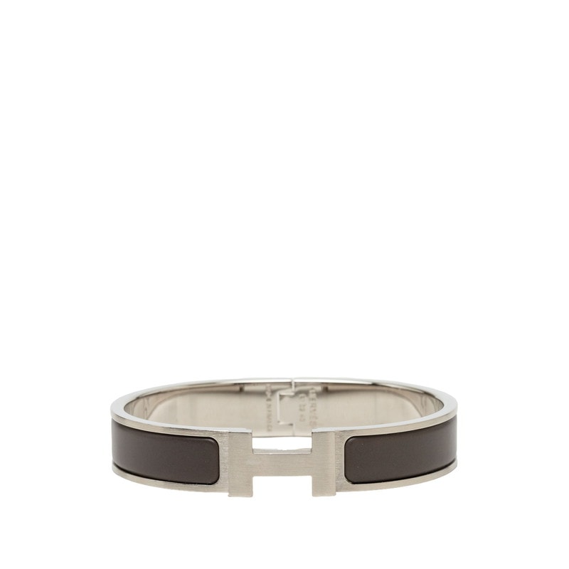 エルメス クリックH PM ブレスレット グレー シルバー マット メタル レディース HERMES 中古