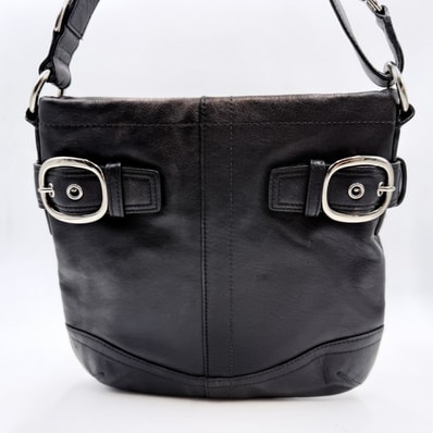COACH(コーチ)ショルダーバッグ レザー ブラック シルバートーン金具 レディース 斜め掛け 肩掛け 型番F16514