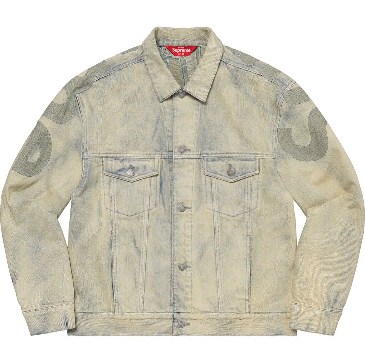Supreme Inset Logo Denim Trucker Jacket "Dirty"