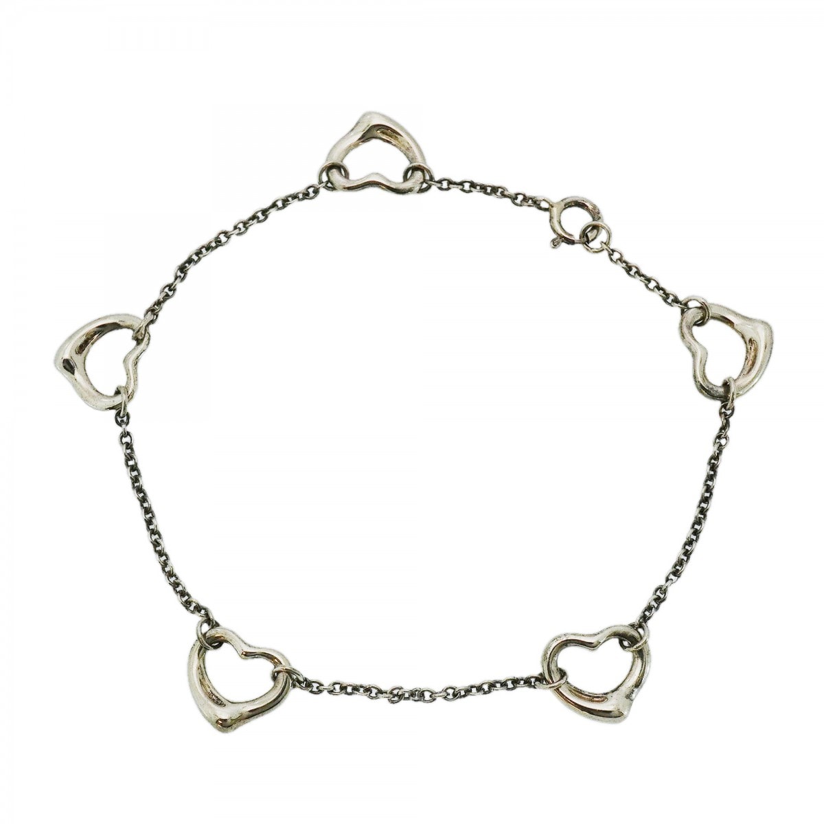 【6jdb0456-k】ティファニー ブレスレット オープンハート 5P シルバー925【中古】レディース