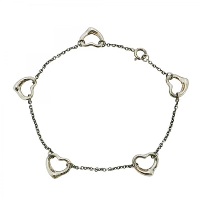 【6jdb0456-k】ティファニー ブレスレット オープンハート 5P シルバー925【中古】レディース