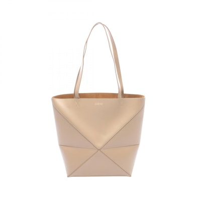 ロエベ LOEWE PUZZLE TOTE MEDIUM トートバッグ バッグ レザー レディース ベージュ系 【中古】