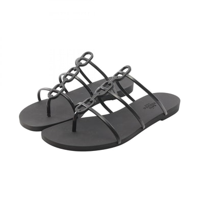 エルメス HERMES ミコノス サンダル 靴 ラバー レディース ブラック系 【中古】