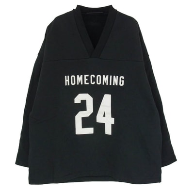 FEAR OF GOD フィアオブゴッド スウェット 83123432205 ESSENTIALS エッセンシャルズ ナンバリングホッケー ジャージ Vネック ブラック系 S【中古】