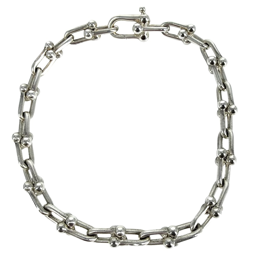 TIFFANY&Co. ティファニー ブレスレット ハードウェア スモールリンク ジュエリー アクセサリー フリーサイズ シルバー925 レディース 約20.0g【中古品】