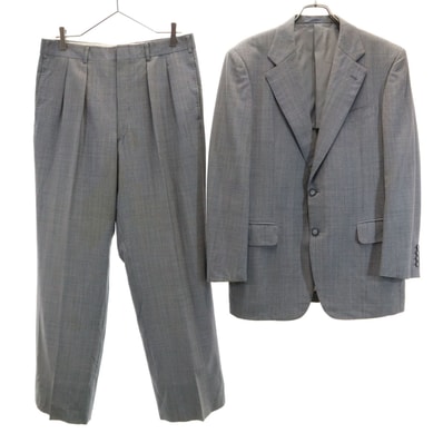 Burberrys バーバリーズ 90s 日本製 オールド チェック柄 スーツ 上下セットアップ AB5 グレー 三陽商会