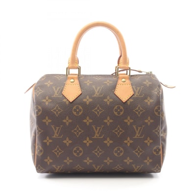ルイ・ヴィトン LOUIS VUITTON スピーディ25 ハンドバッグ バッグ PVCコーティングキャンバス レザー モノグラム レディース ブラウン系 M41528 【中古】