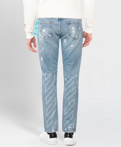 off-white デニム ジーンズ ペイント 32インチ
