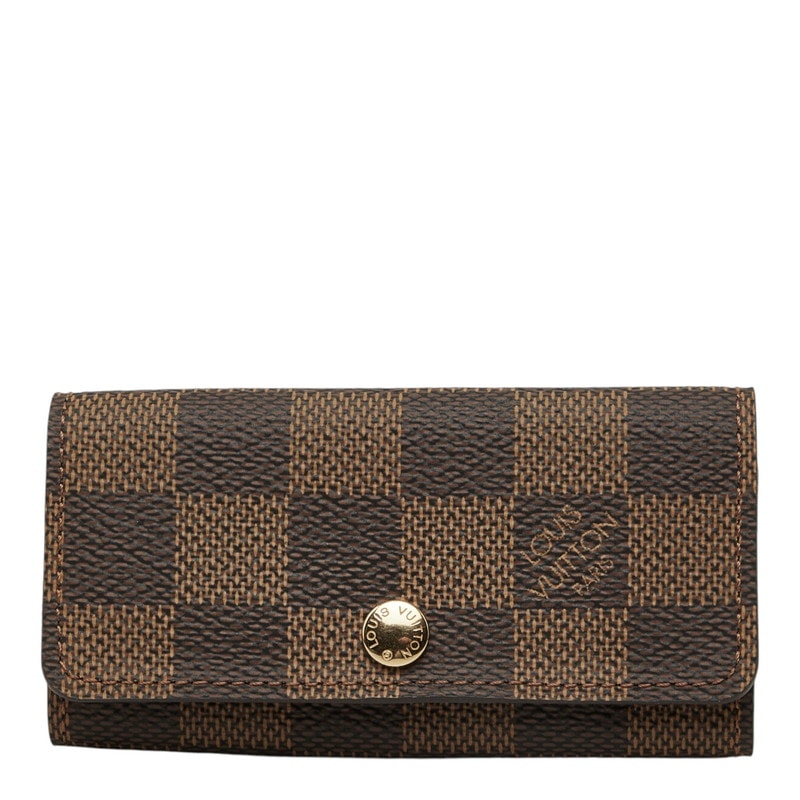 ルイ ヴィトン ダミエ ミュルティクレ4 キーケース N62631 ブラウン PVC レザー レディース LOUIS VUITTON 中古