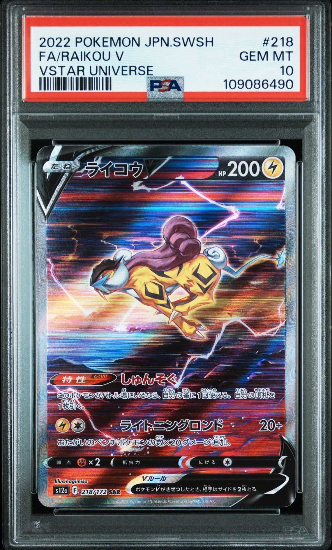 ライコウV SAR[s12a 218/172](ハイクラスパック「VSTARユニバース」)